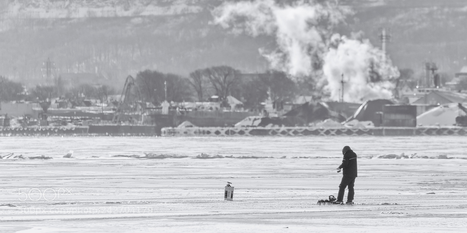 Nikon D810 sample photo. Ice fishing on burlington photography