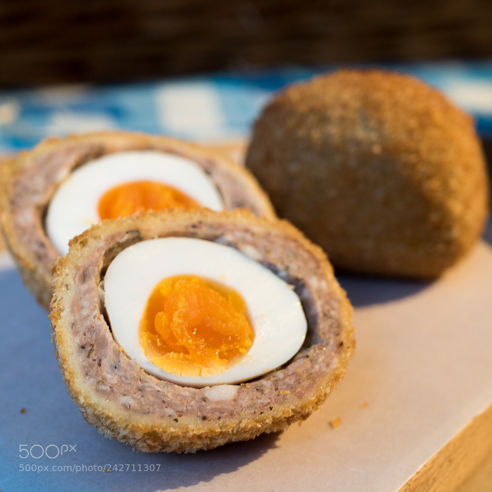 Olympus OM-D E-M5 II sample photo. Homemade scotch egg photography