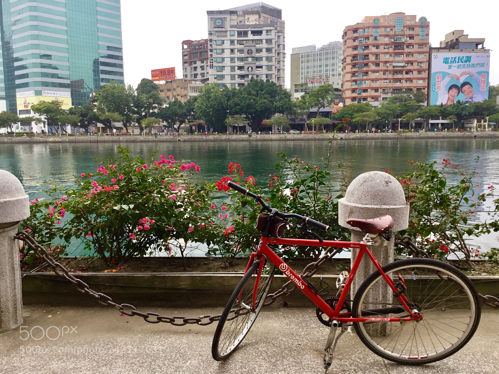 Apple iPad sample photo. Bicycle on love river photography