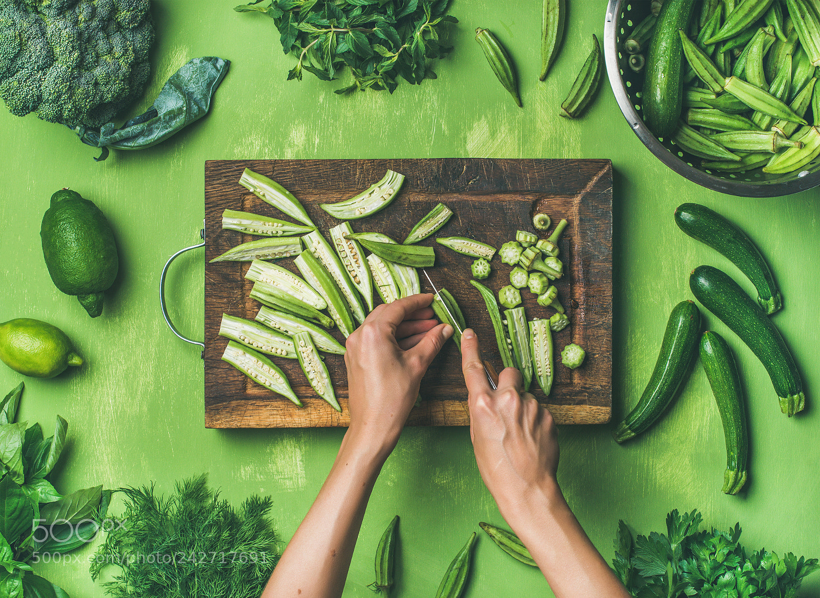 Nikon D610 sample photo. Flat-lay of healthy green photography
