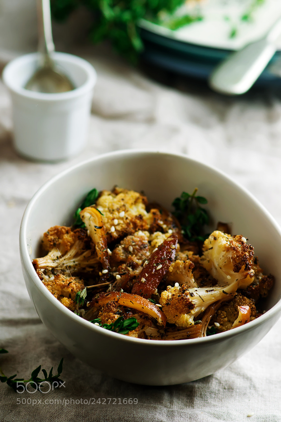 Nikon D3100 sample photo. Zaatar roasted cauliflower photography