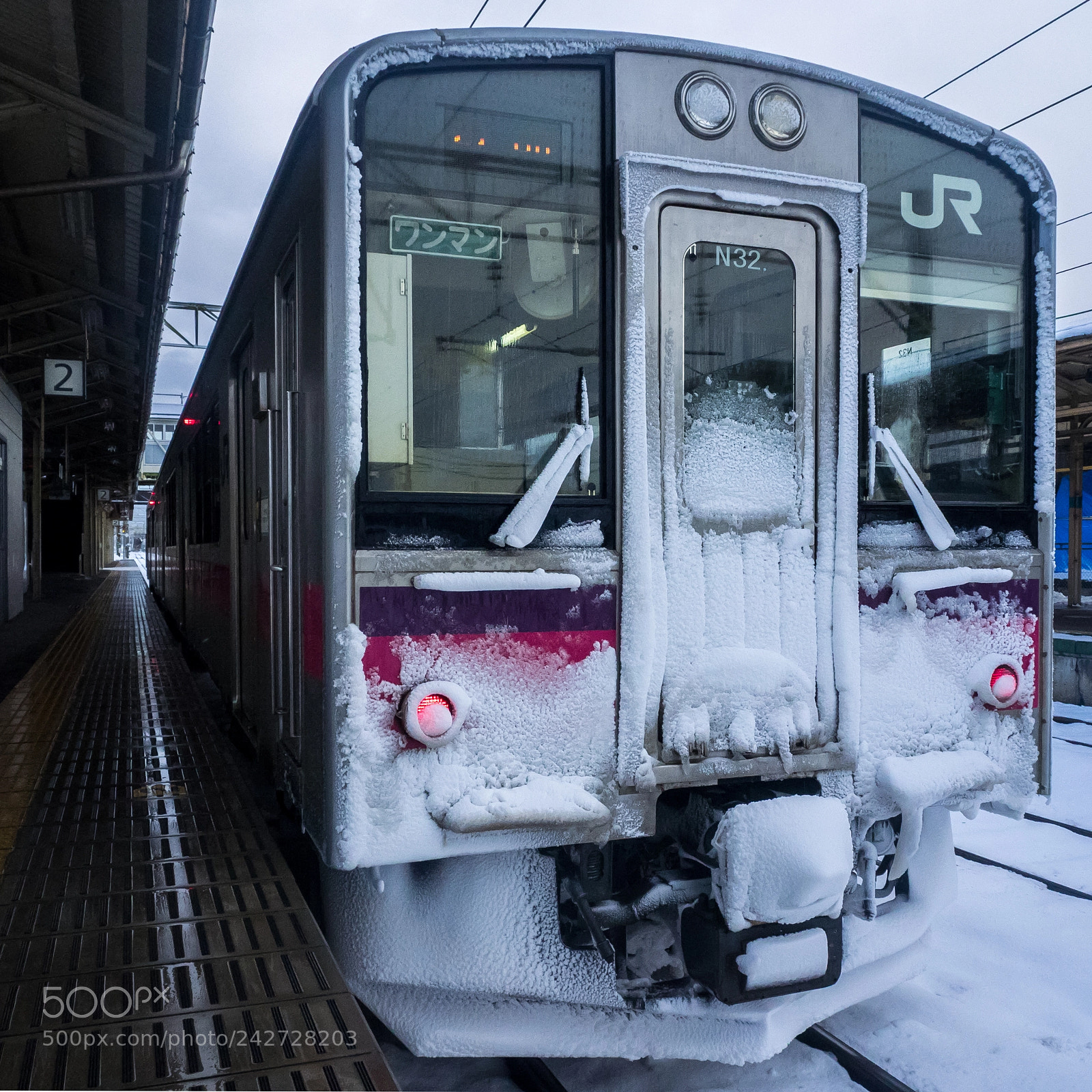 Olympus OM-D E-M1 sample photo. Train with powdery snow photography