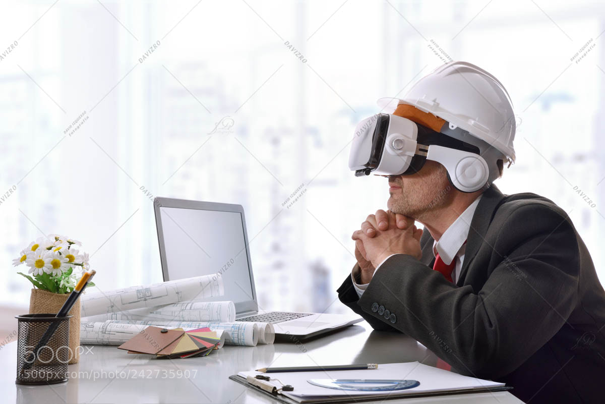 Nikon D810 sample photo. Architect watching 3d content photography