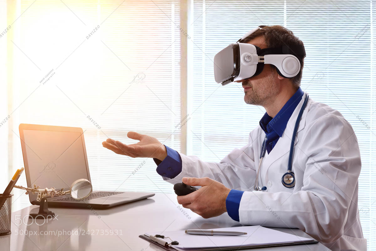 Nikon D810 sample photo. Doctor interacting with 3d photography