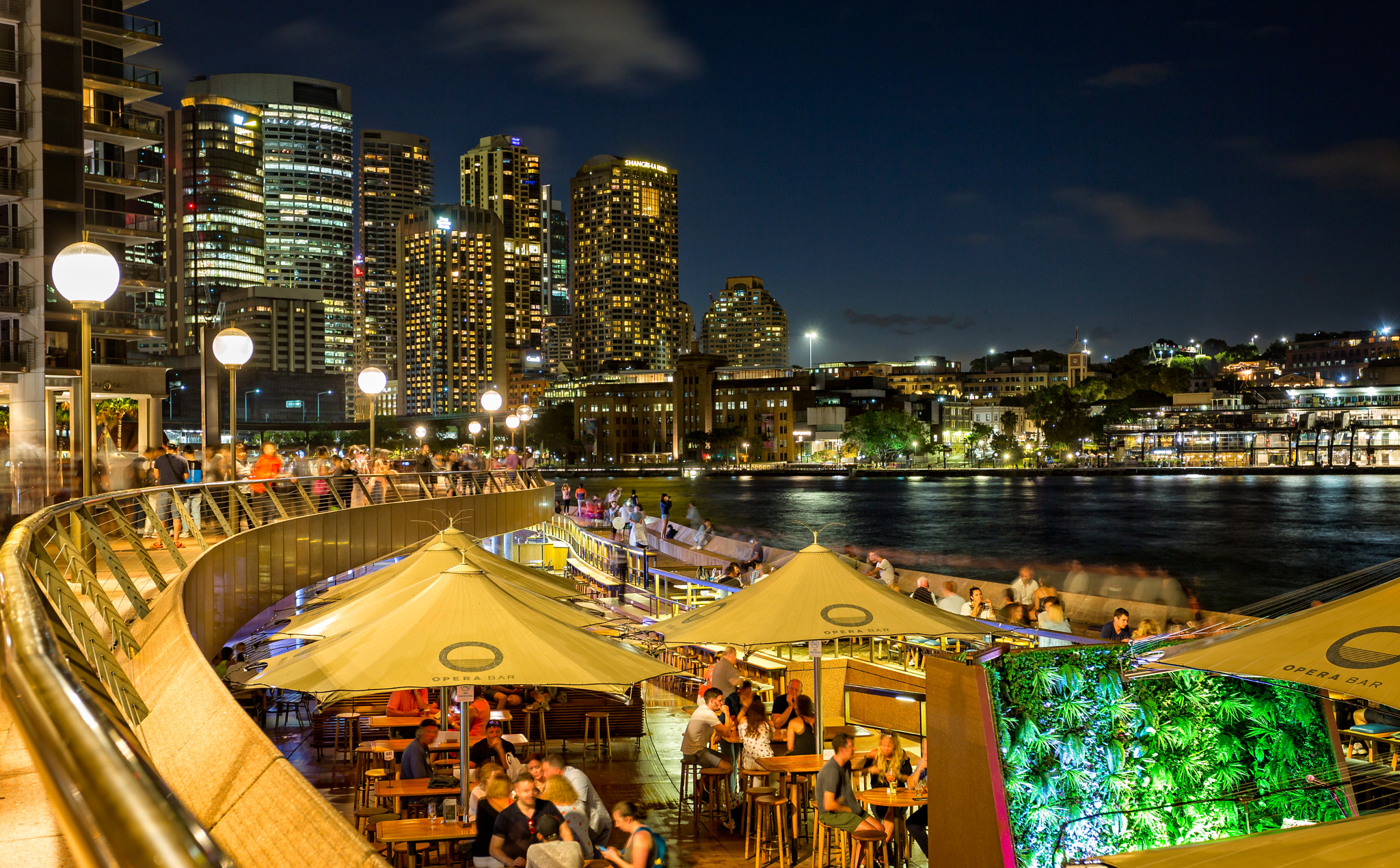 Sydney cbd night skyline from the Opera House