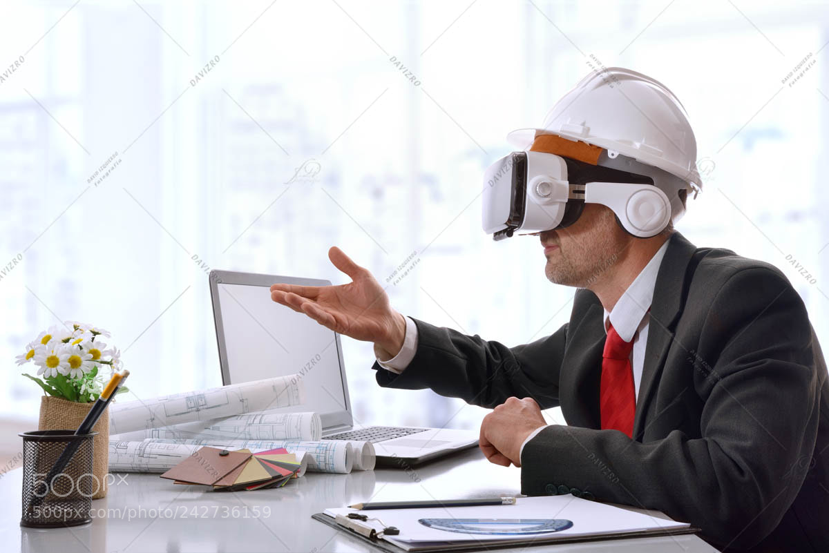 Nikon D810 sample photo. Architect interacting with 3d photography