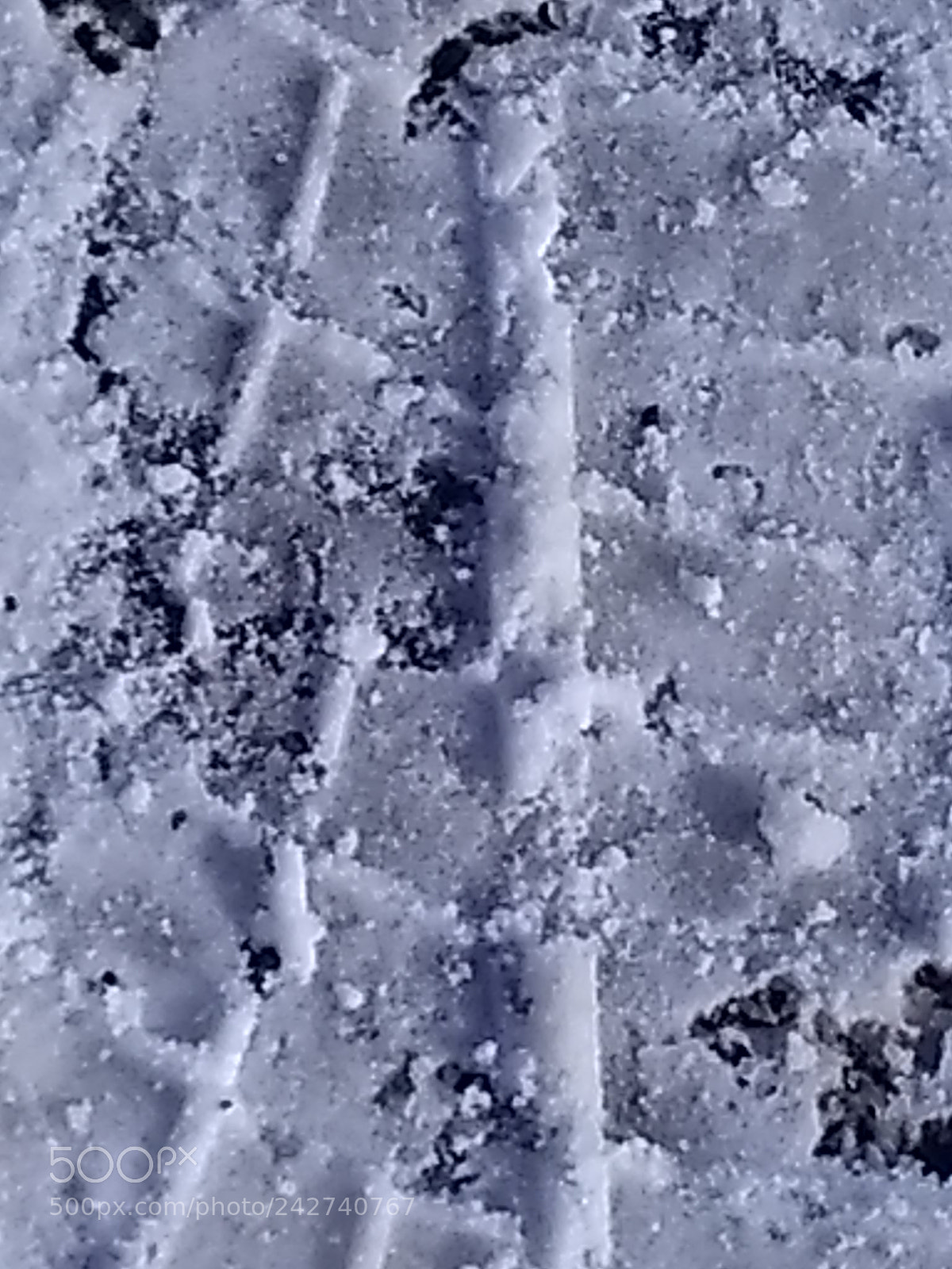 Motorola Moto E (4) Plus sample photo. Tire tracks in snow photography