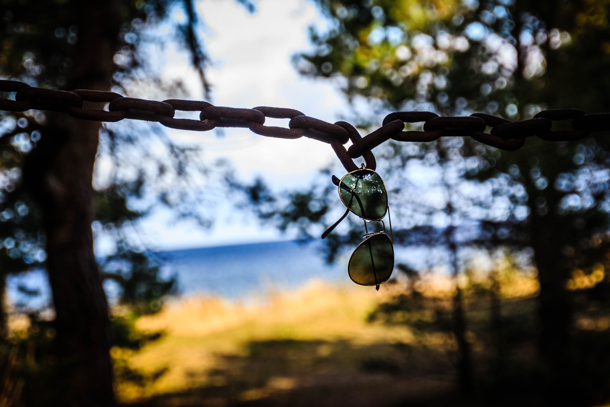 sunglasses on a chain