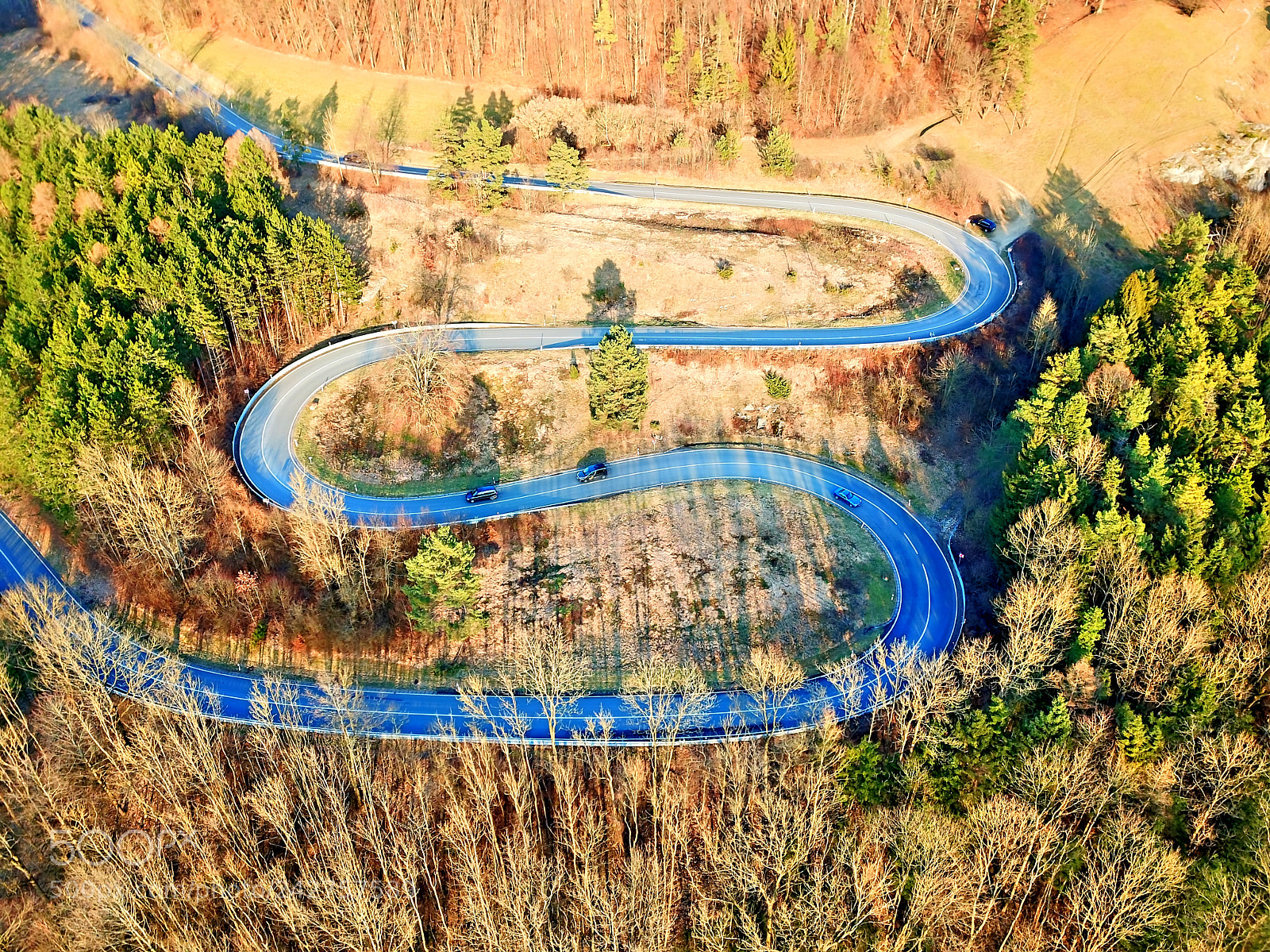 DJI FC220 sample photo. Winding road photography