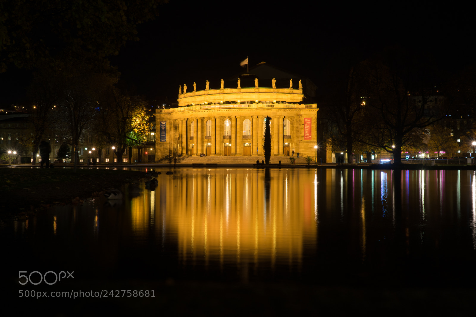 Sony a7 II sample photo. Stuttgart opera at night photography