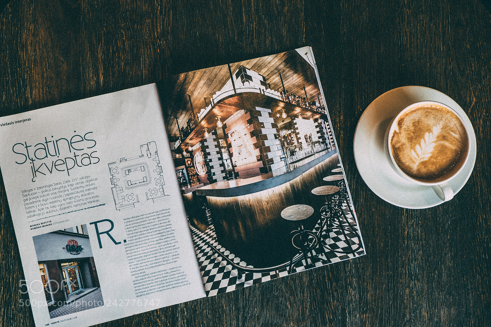 Fujifilm X-A2 sample photo. Magazine and coffee photography