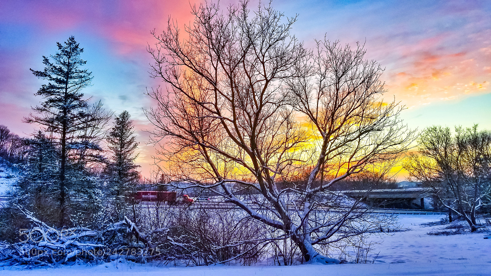 Samsung Galaxy S8+ sample photo. Winter sunset photography