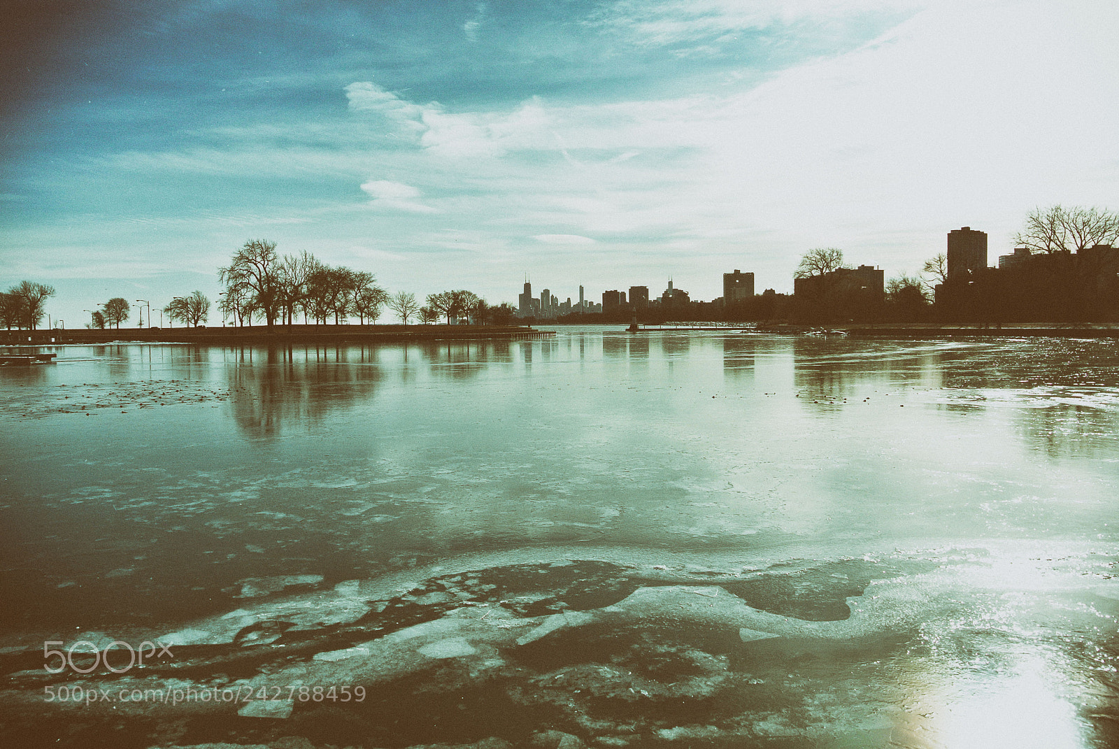 Nikon 1 V1 sample photo. Montrose harbor on ice photography