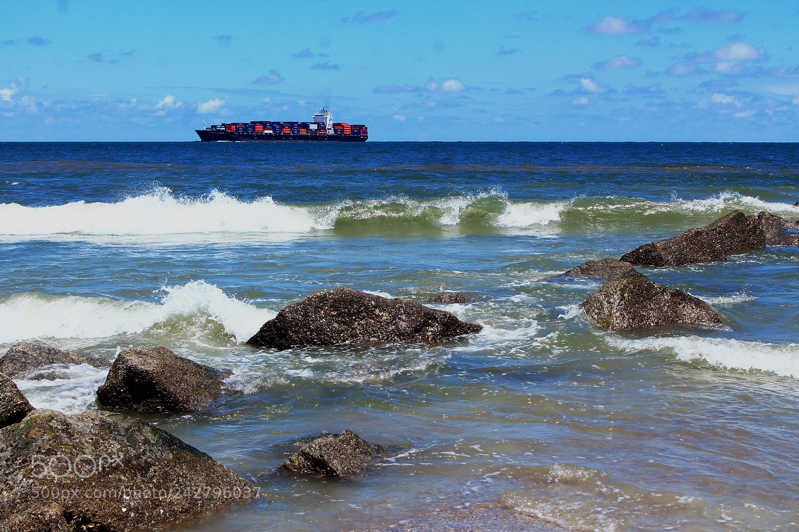 Canon EOS 1100D (EOS Rebel T3 / EOS Kiss X50) sample photo. Cargo ship offshore photography