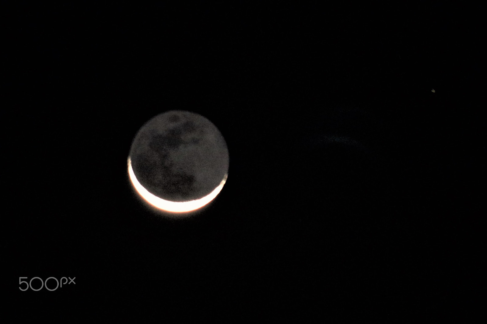 smc PENTAX-DA L 55-300mm F4-5.8 ED sample photo. 地球照　earthshine photography