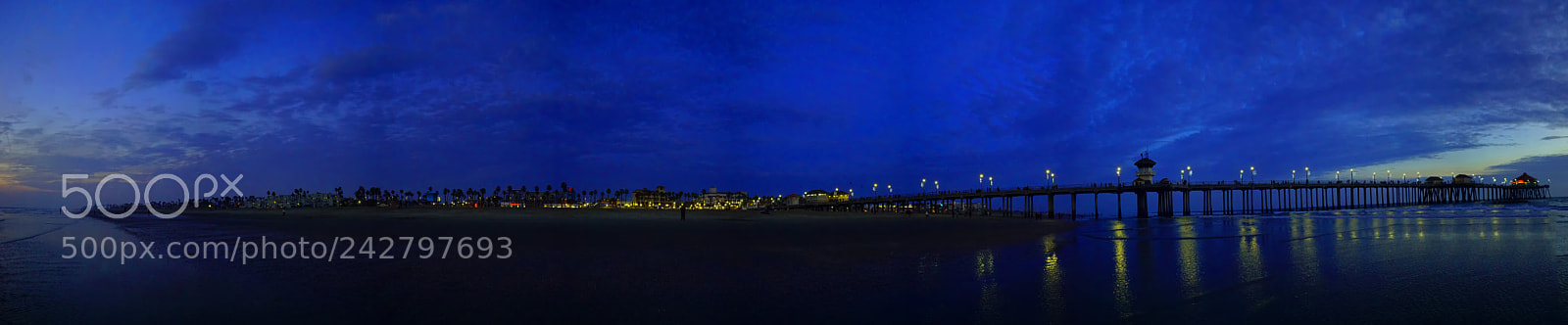 Sony a7S II sample photo. Huntington beach by night photography