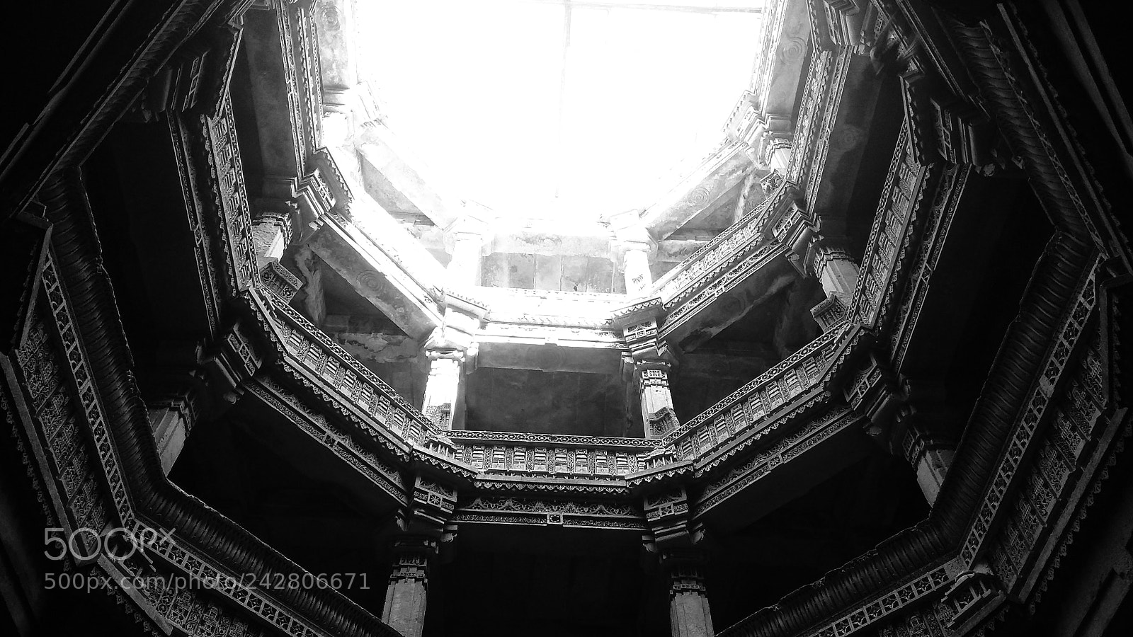 Motorola Moto G (5S) Plus sample photo. Stepwell b/w photography