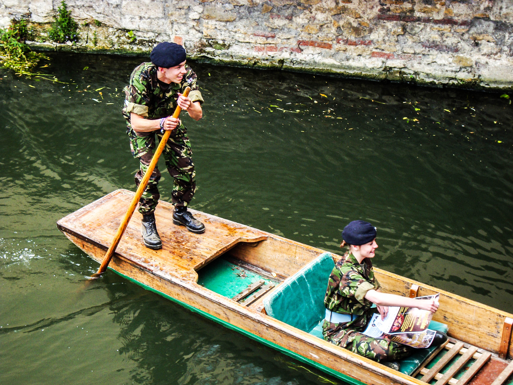 Sony Cyber-shot DSC-W120 sample photo. British soldiers go punting in cambridge photography