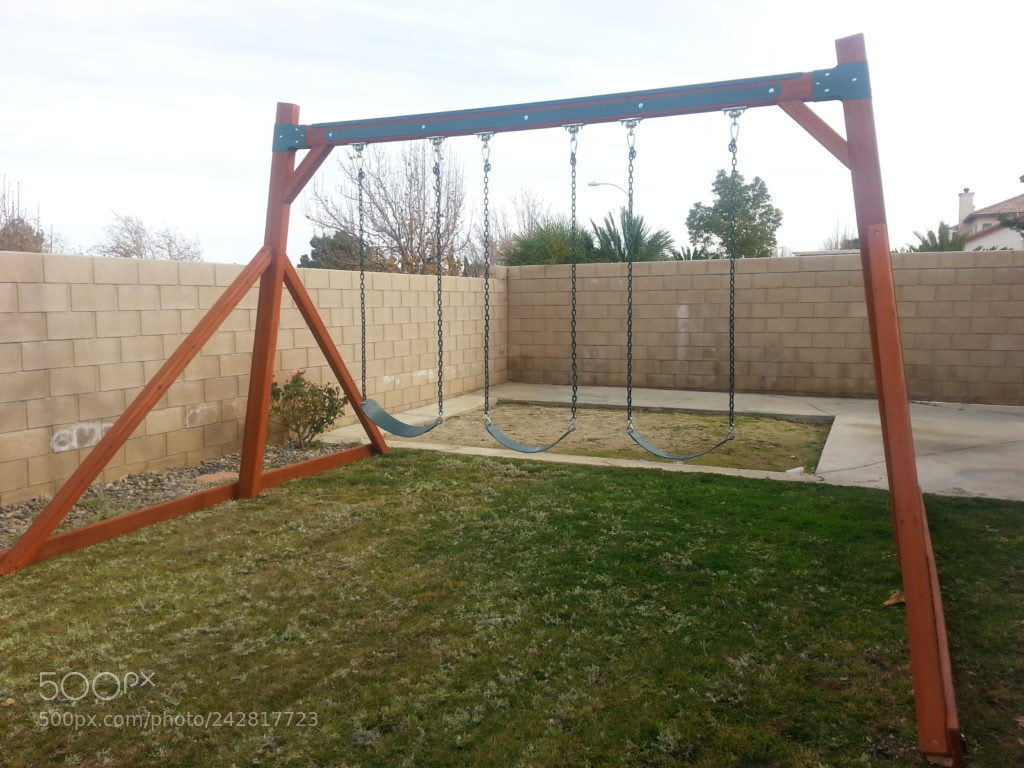 Samsung Galaxy S3 sample photo. Swing set installation photography