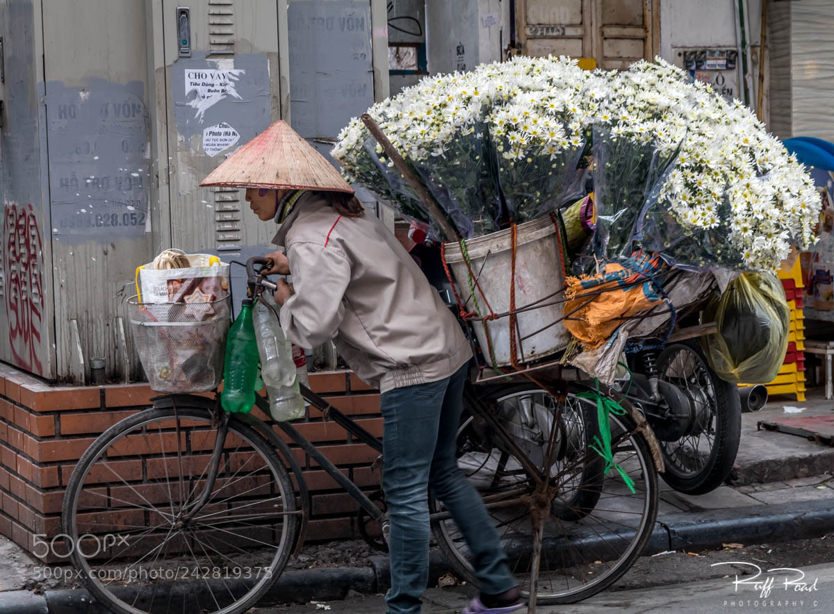 Canon EOS 80D sample photo. A hardworking flower vendor photography