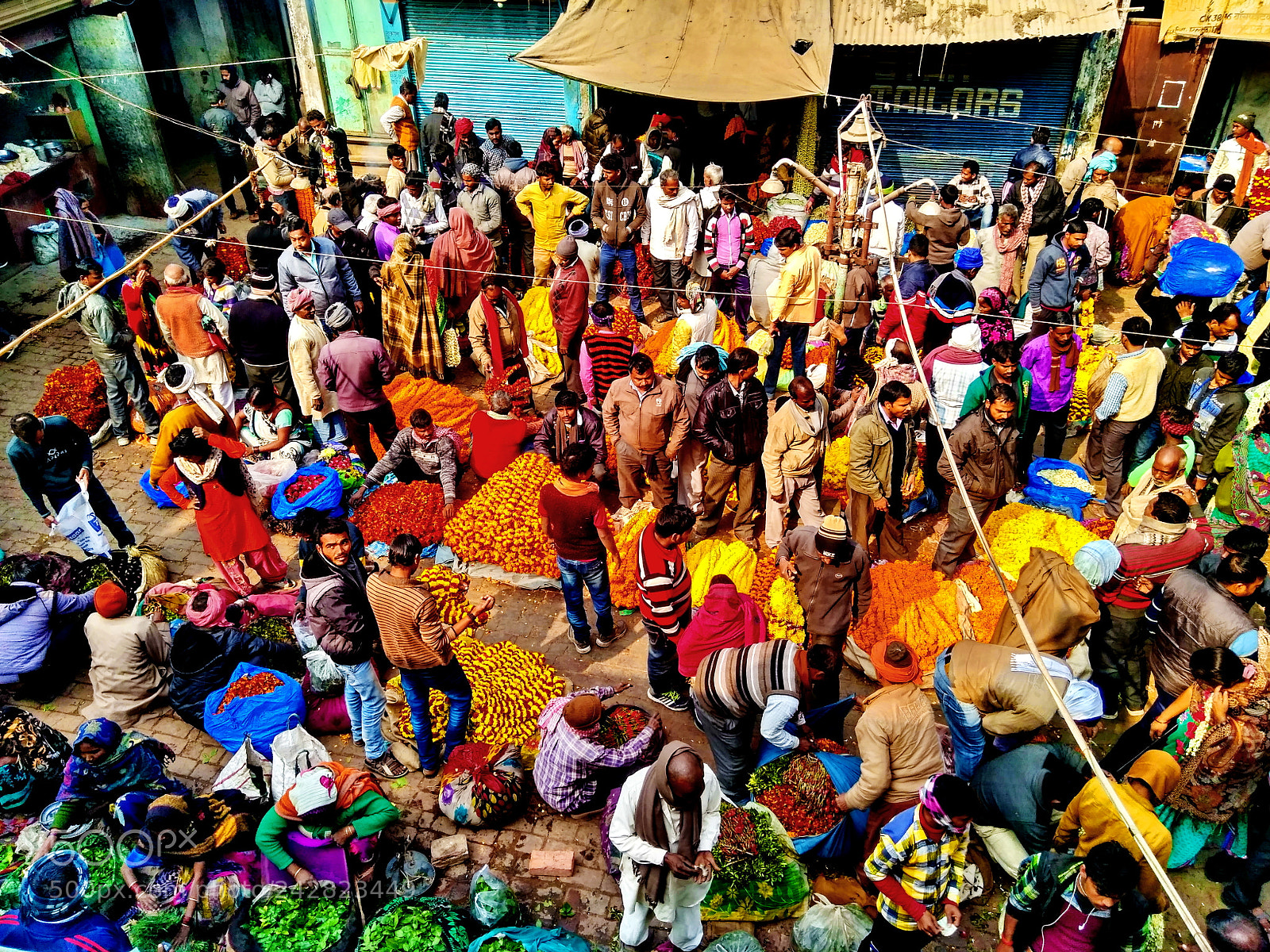 Xiaomi Redmi 4 Pro sample photo. Flower market, benares photography