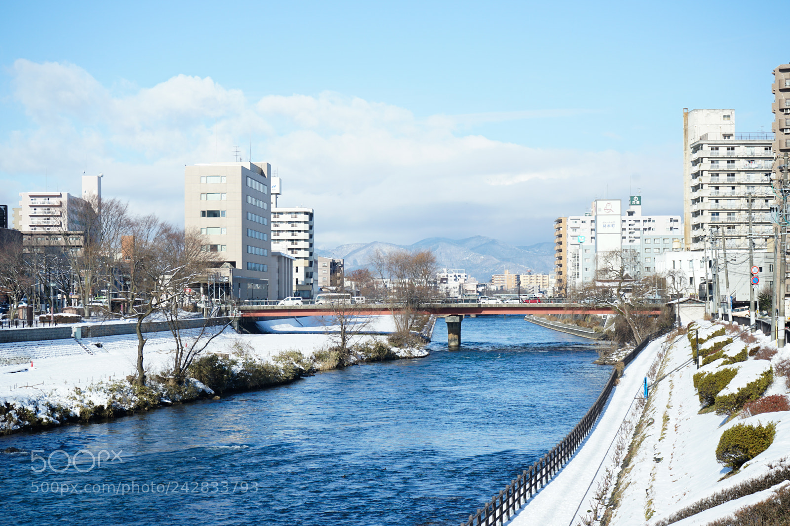Sony a7 II sample photo. River and snow and photography