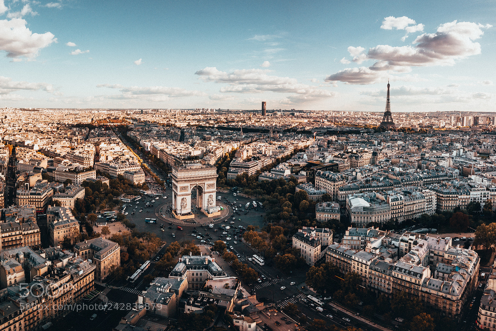 DJI FC220 sample photo. Panoramic skyline of paris photography