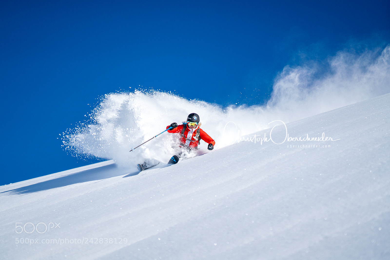Sony a99 II sample photo. Bluebird powder skiing photography
