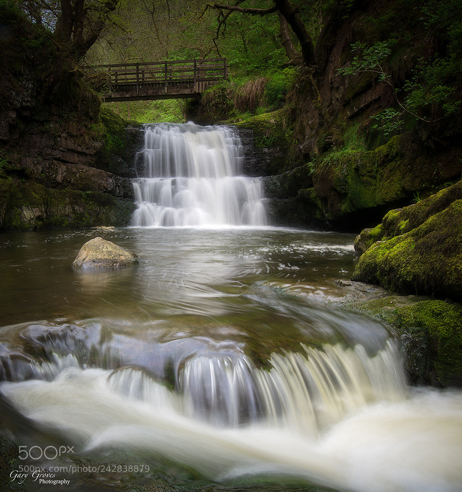 Nikon D800 sample photo. Dinas rock waterfall photography