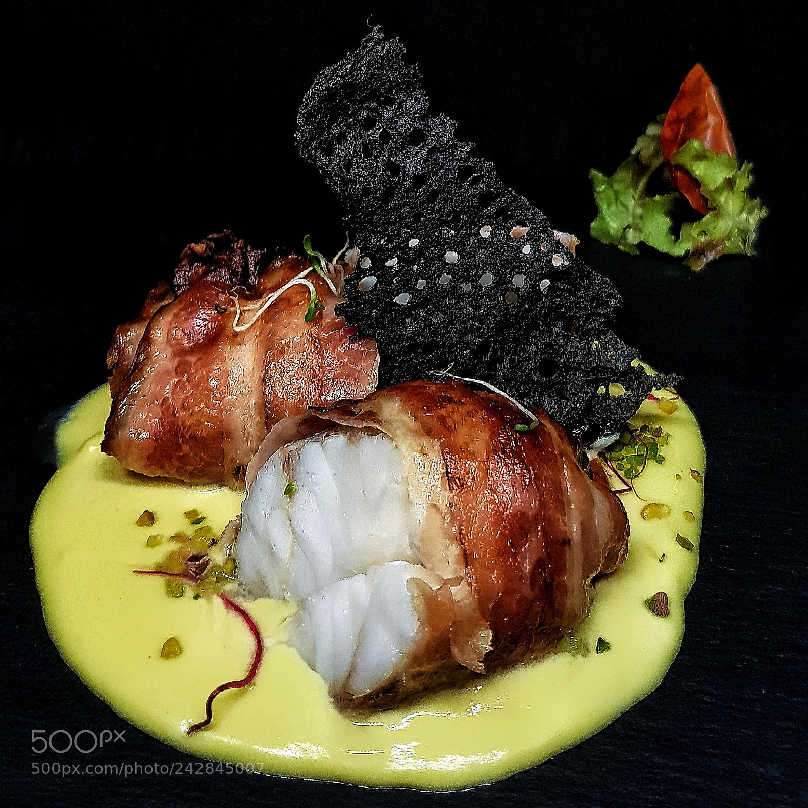 Samsung Galaxy S8 sample photo. Crispy bacon and fish photography