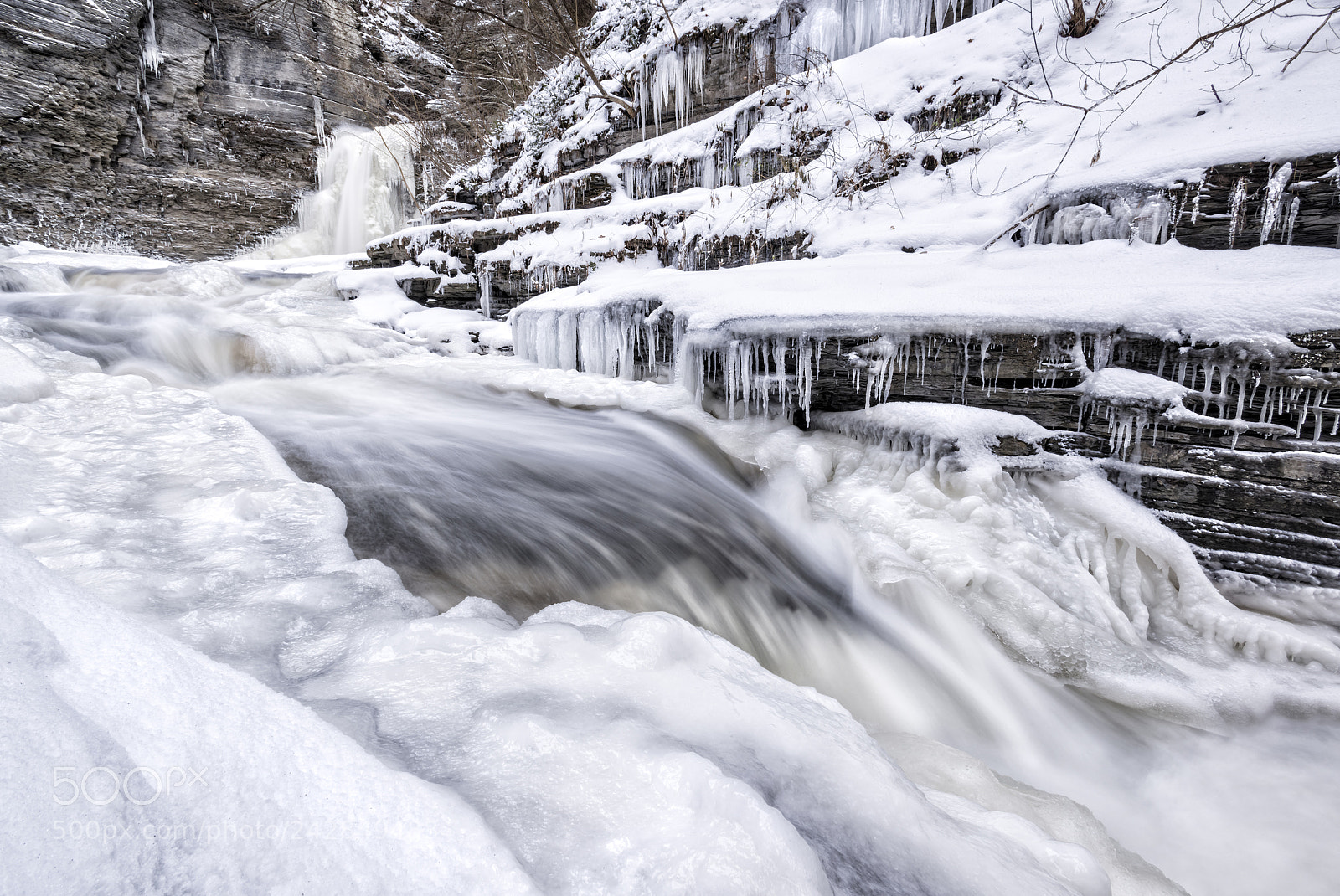 Nikon D800 sample photo. Montour falls in winter photography