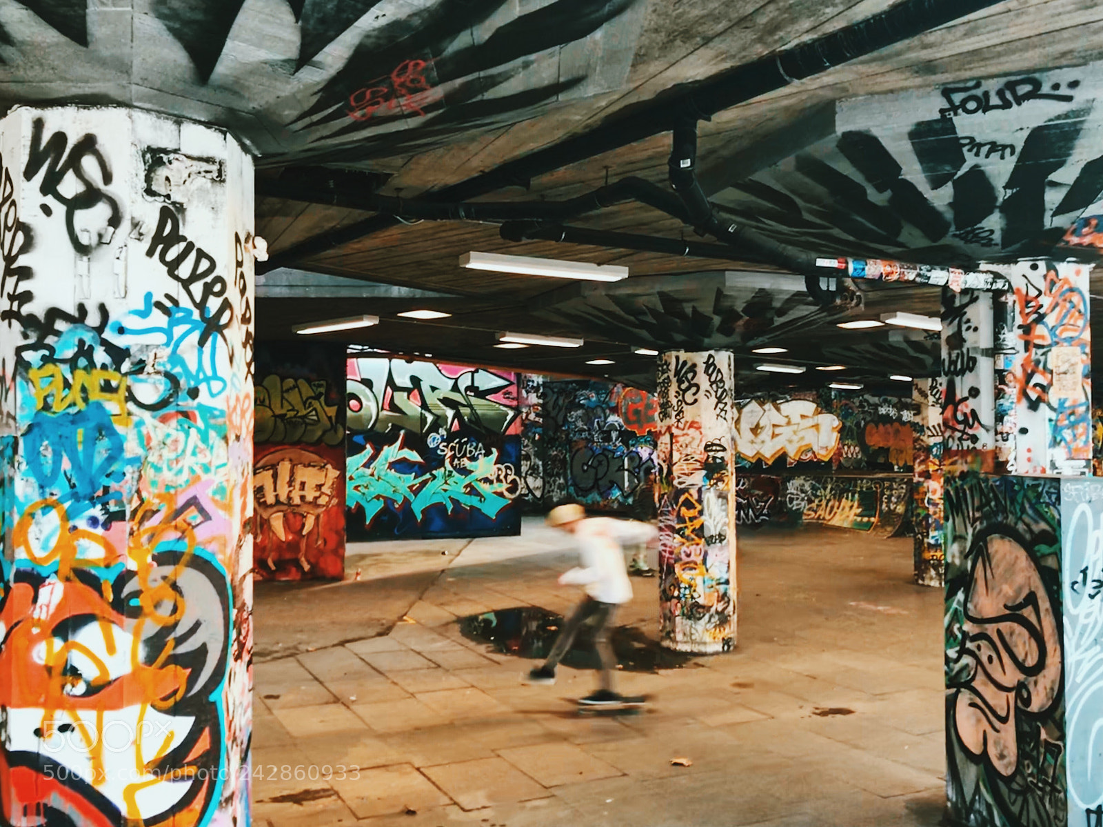 Apple iPhone 7 sample photo. Skating under the brige photography