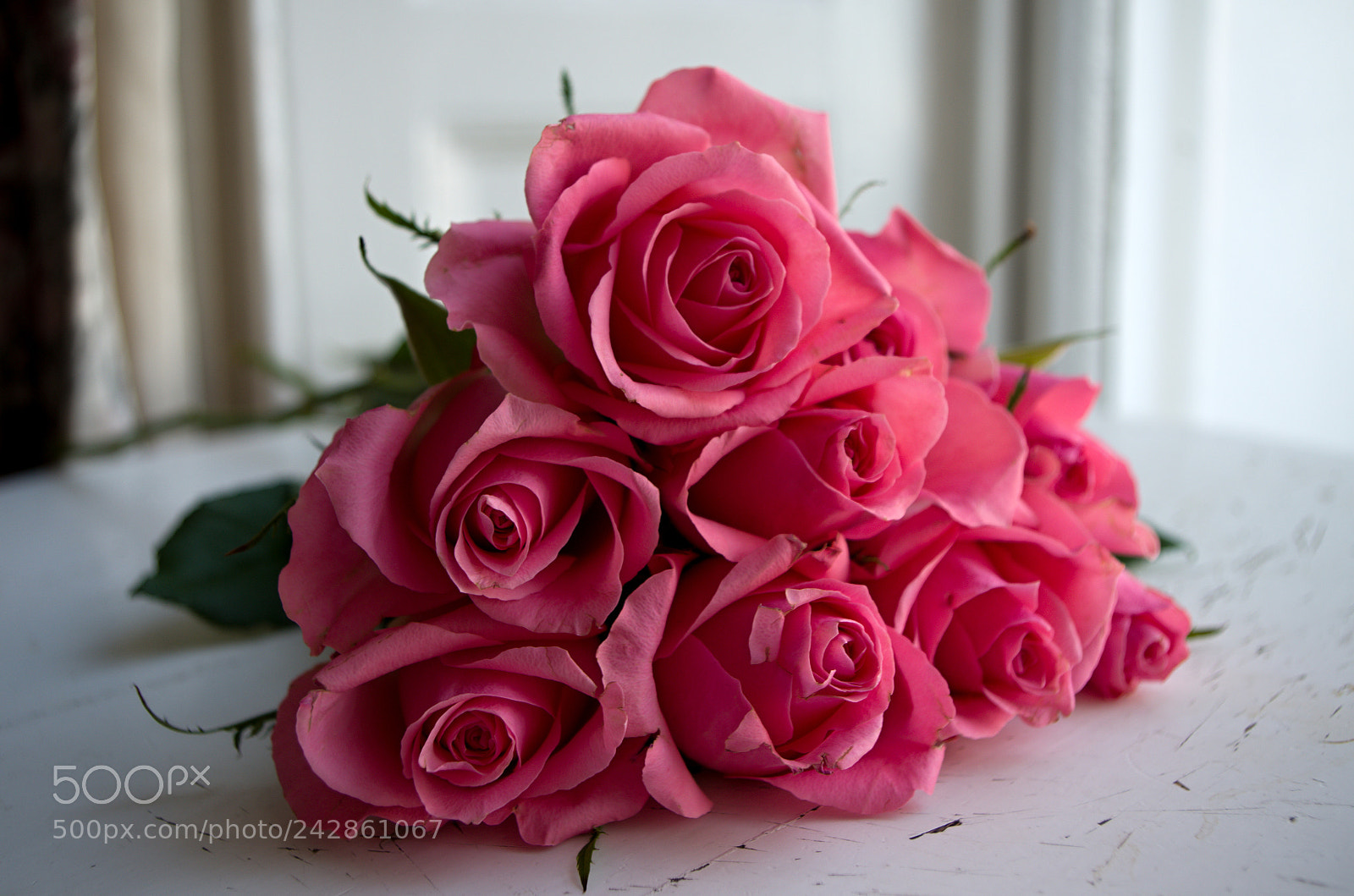 Pentax K-50 sample photo. Bouquet of pink roses photography