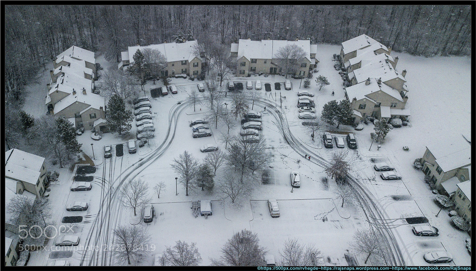 DJI FC220 sample photo. Snow track photography