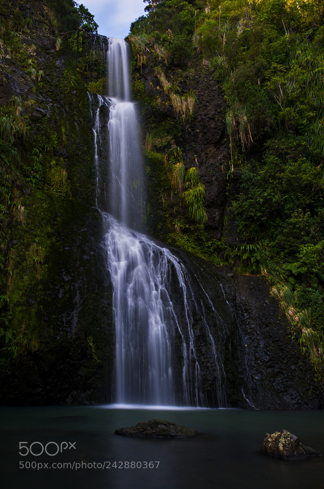 Nikon D700 sample photo. Kitekite falls, piha photography