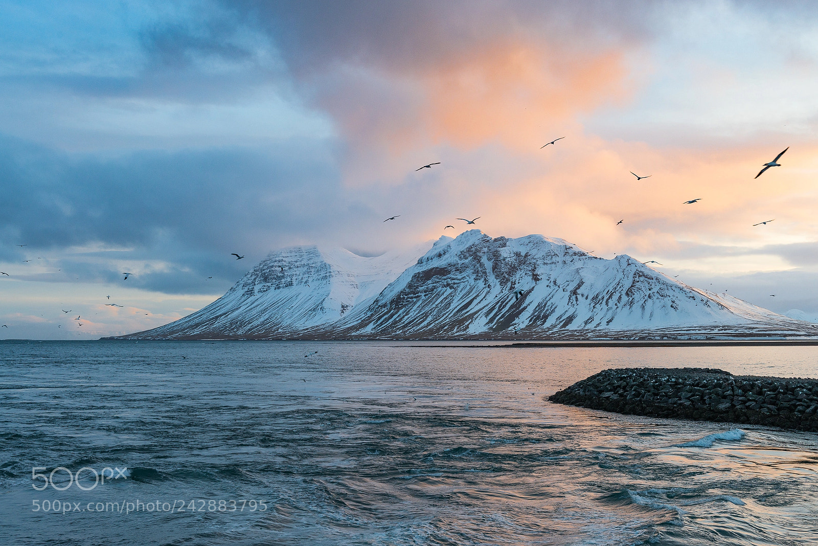 Nikon D800 sample photo. Bjarnarhafnarfjall dawn clouds photography