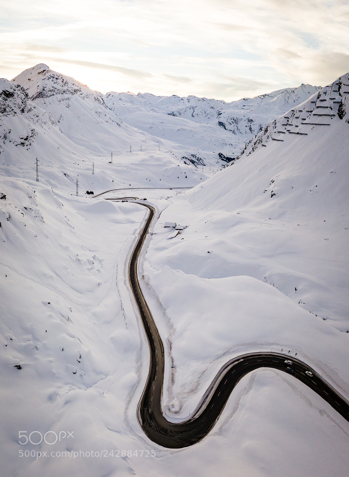 DJI FC220 sample photo. Julier pass road photography