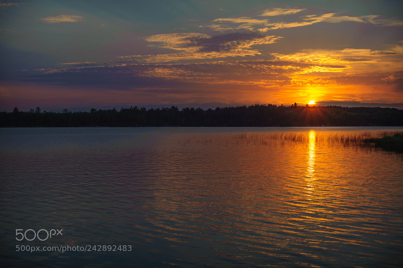 Nikon D3 sample photo. Sunset on lake photography