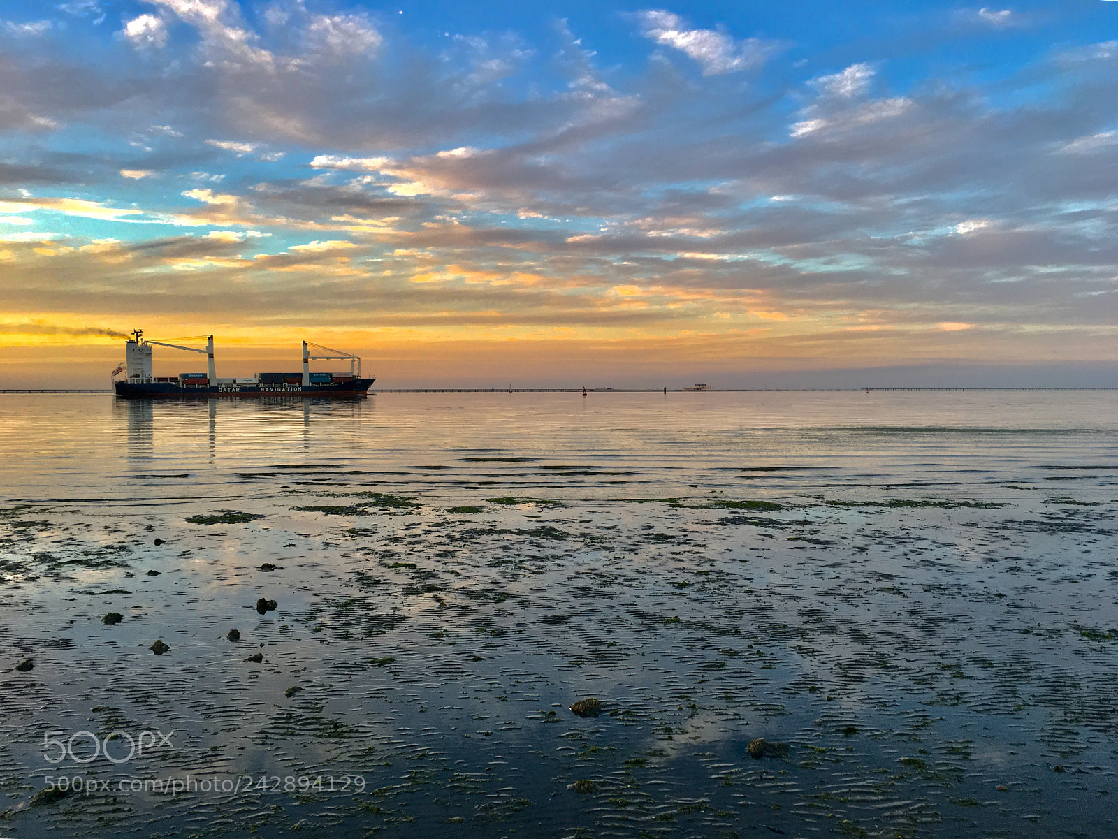 Apple iPhone 6s sample photo. Ship leaving kuwait harbor photography