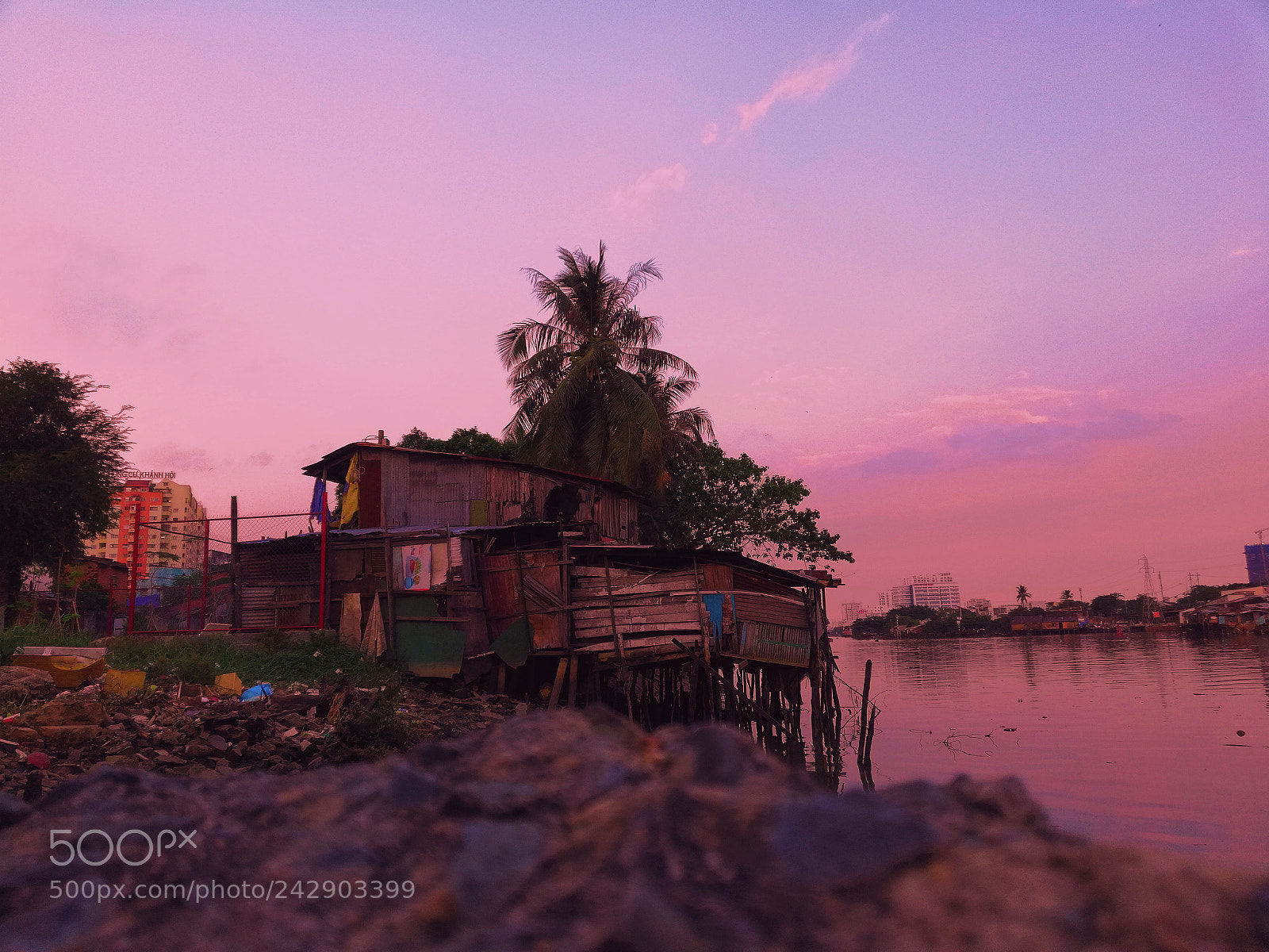 HUAWEI nova 2i sample photo. The house under sunset photography