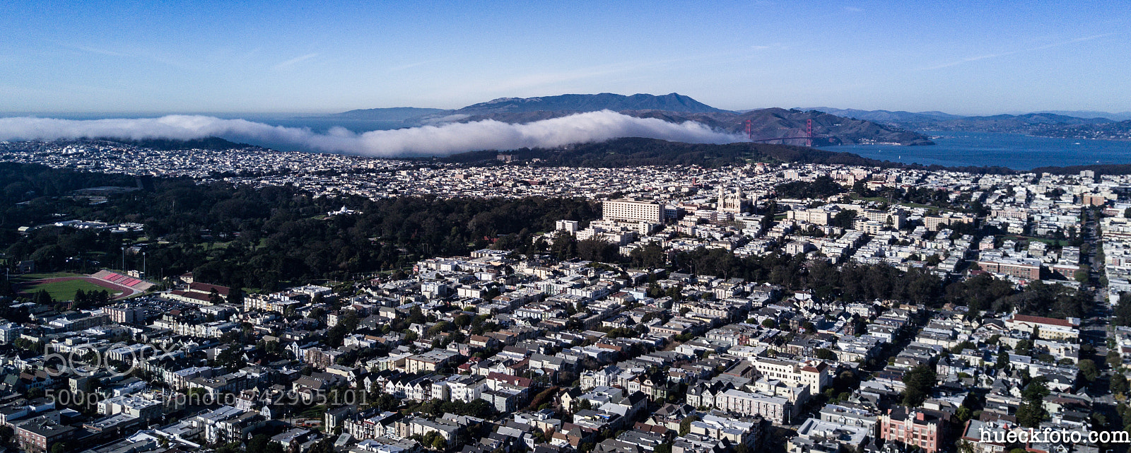 DJI FC220 sample photo. Sutro baths & twin peaks photography