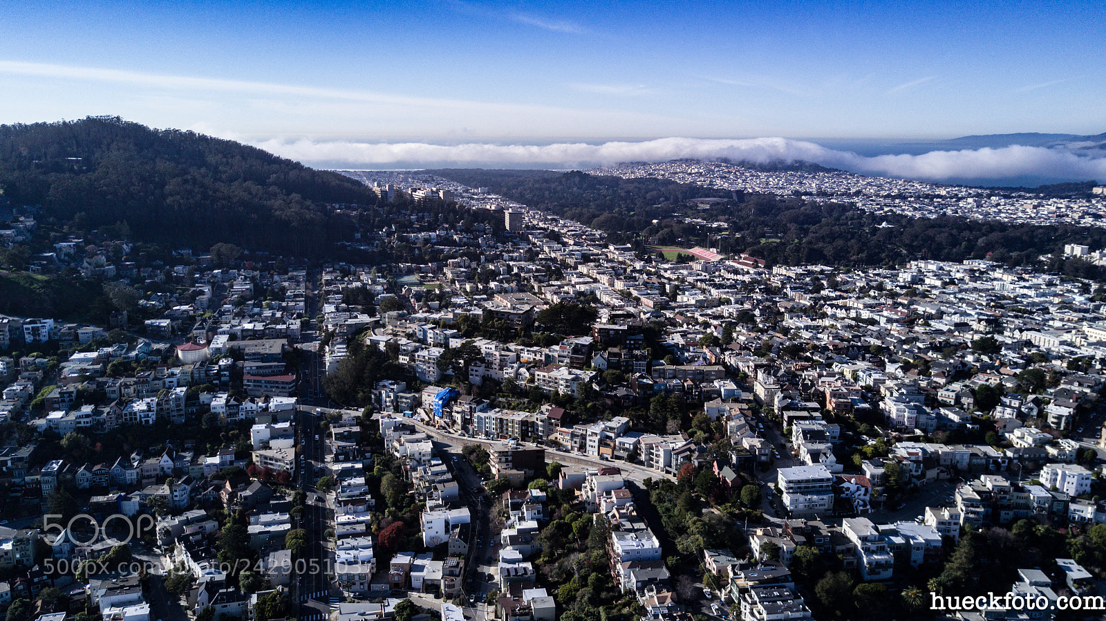 DJI FC220 sample photo. Sutro baths & twin peaks photography