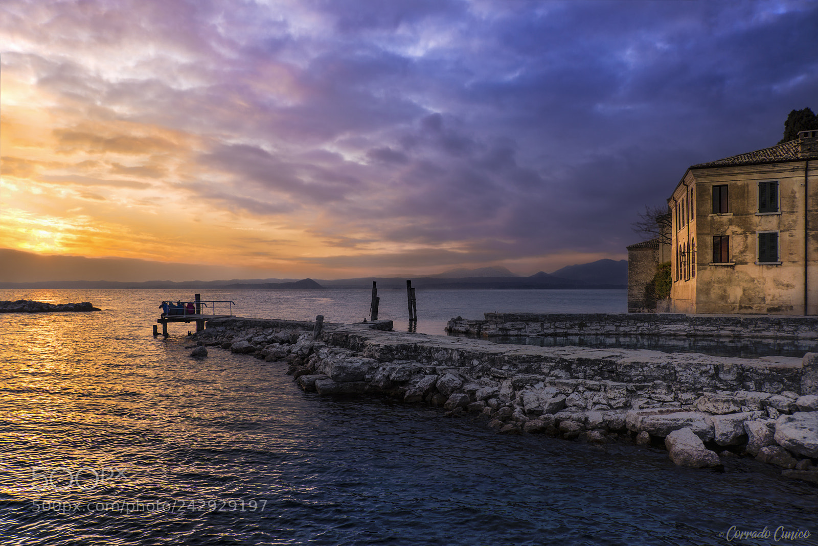 Nikon D610 sample photo. Sunset at garda lake photography