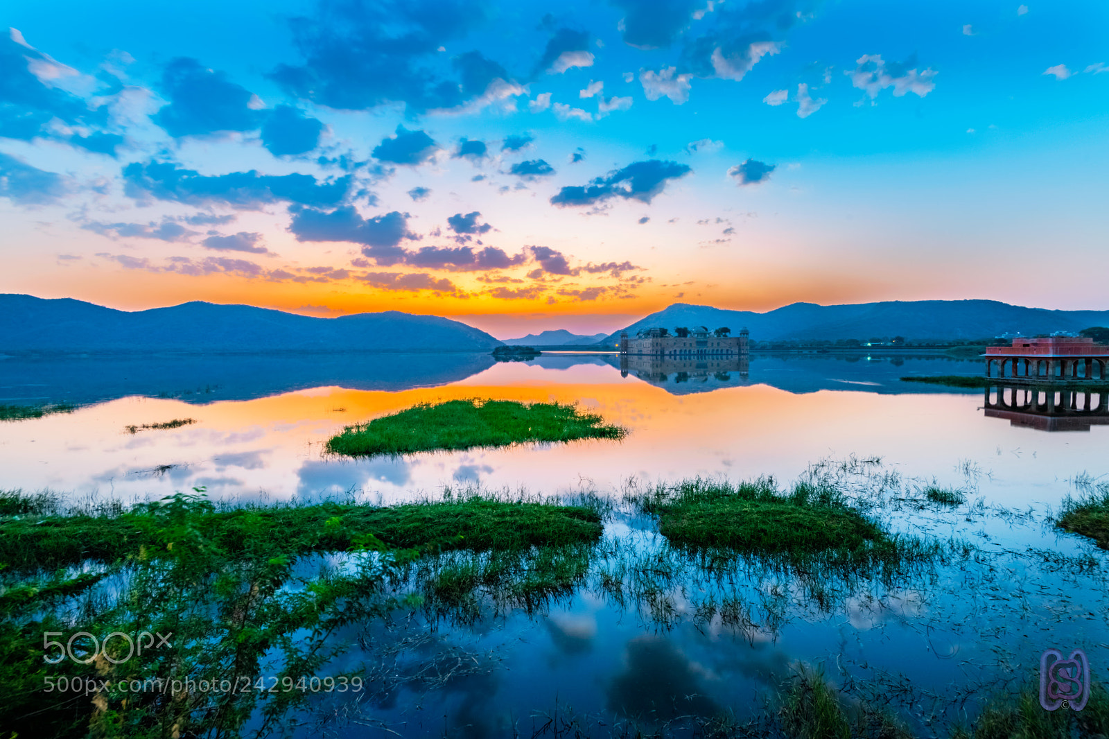 Nikon D850 sample photo. Dawn at jal mahal photography