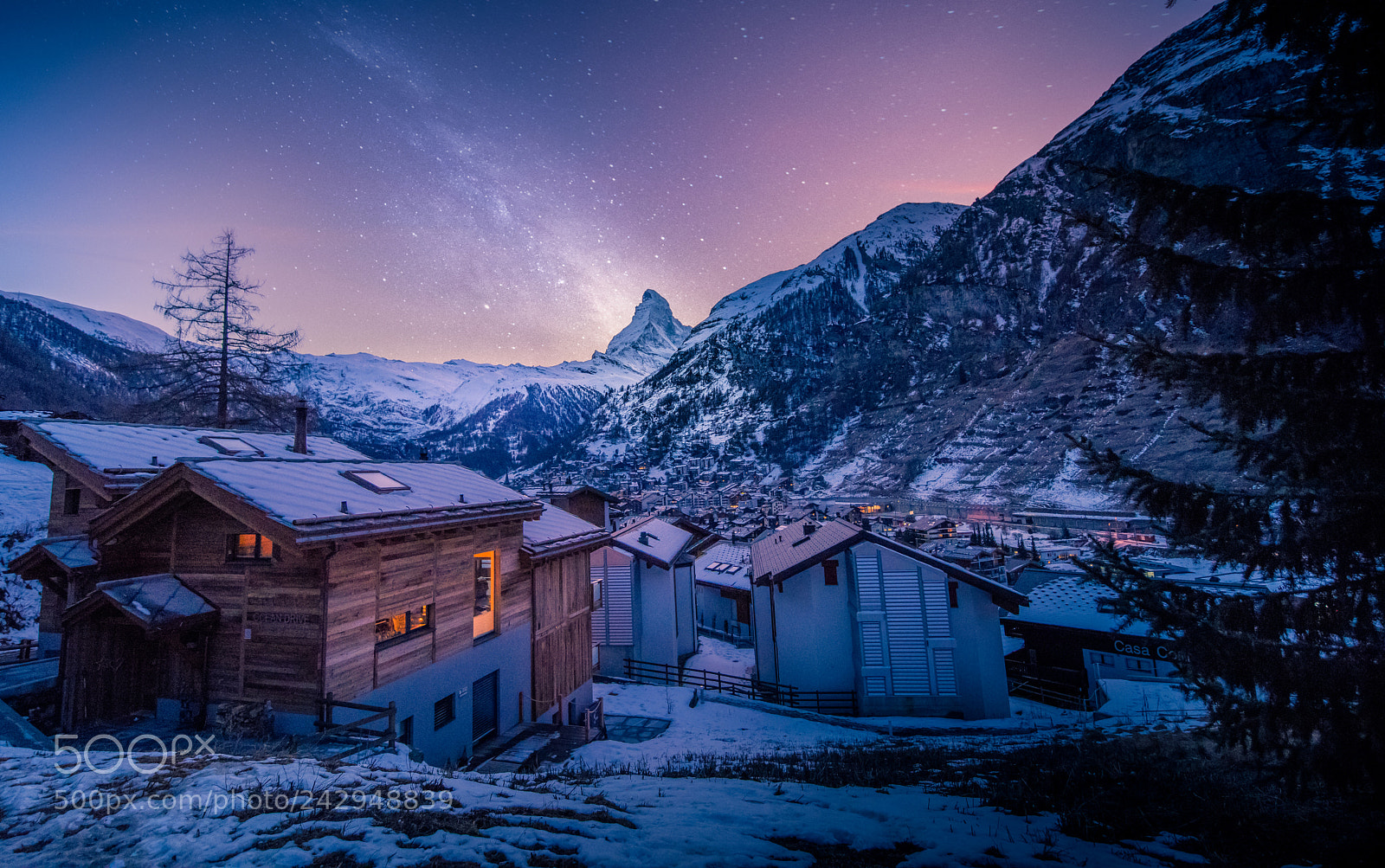 Nikon D810 sample photo. Zermatt winter night photography