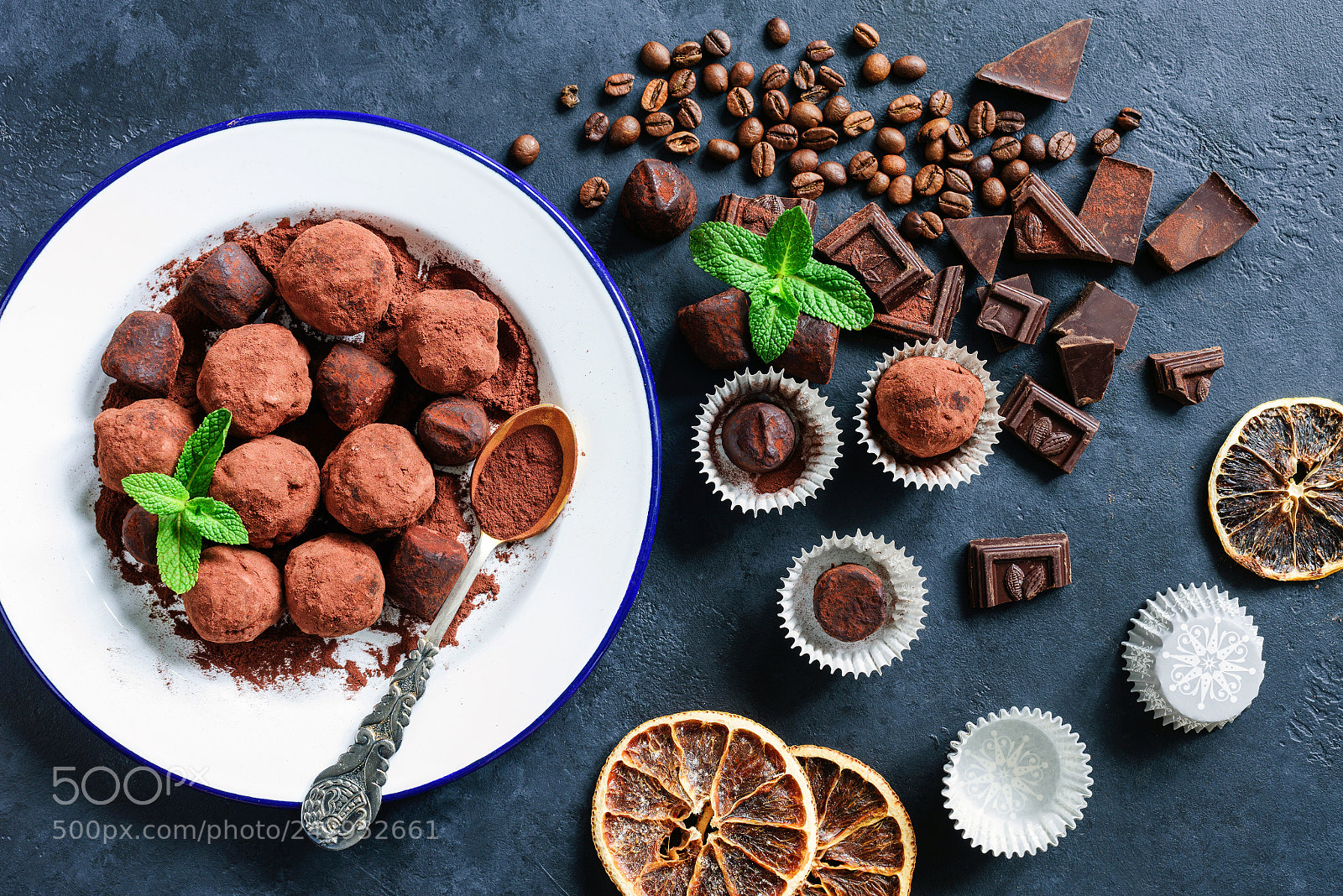 Nikon D810 sample photo. Dark chocolate truffles with photography
