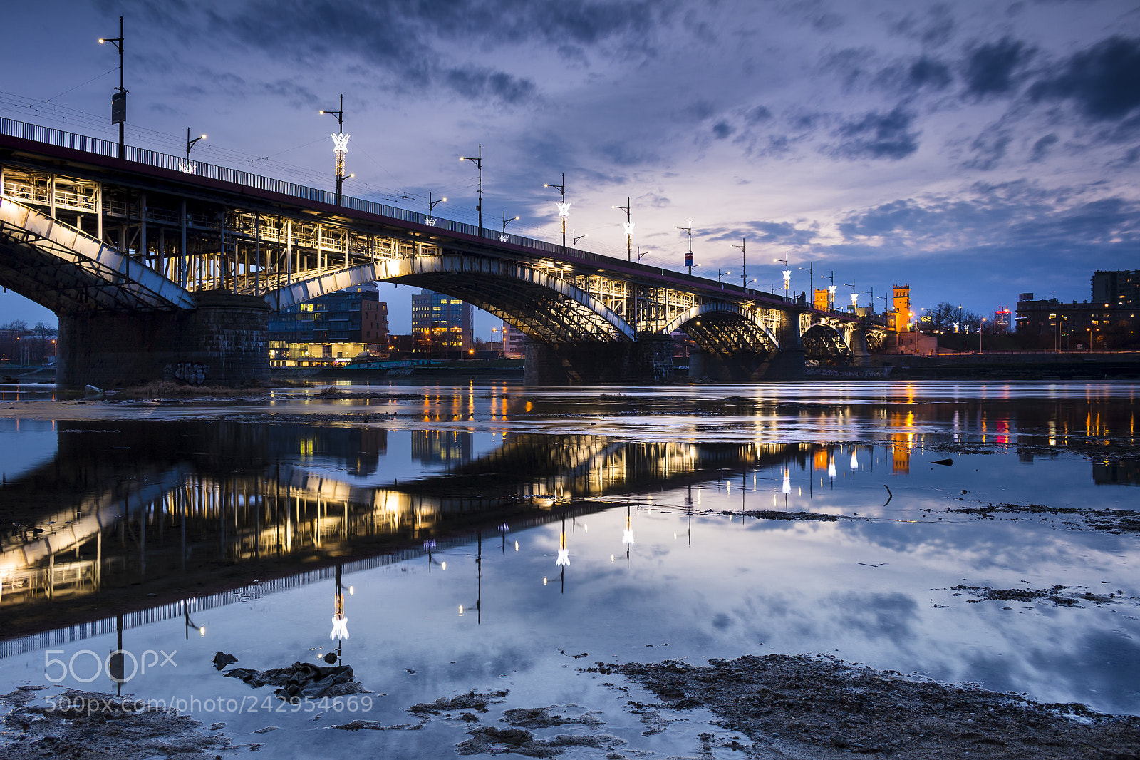 Canon EOS M sample photo. Poniatowski bridge at night (1) photography