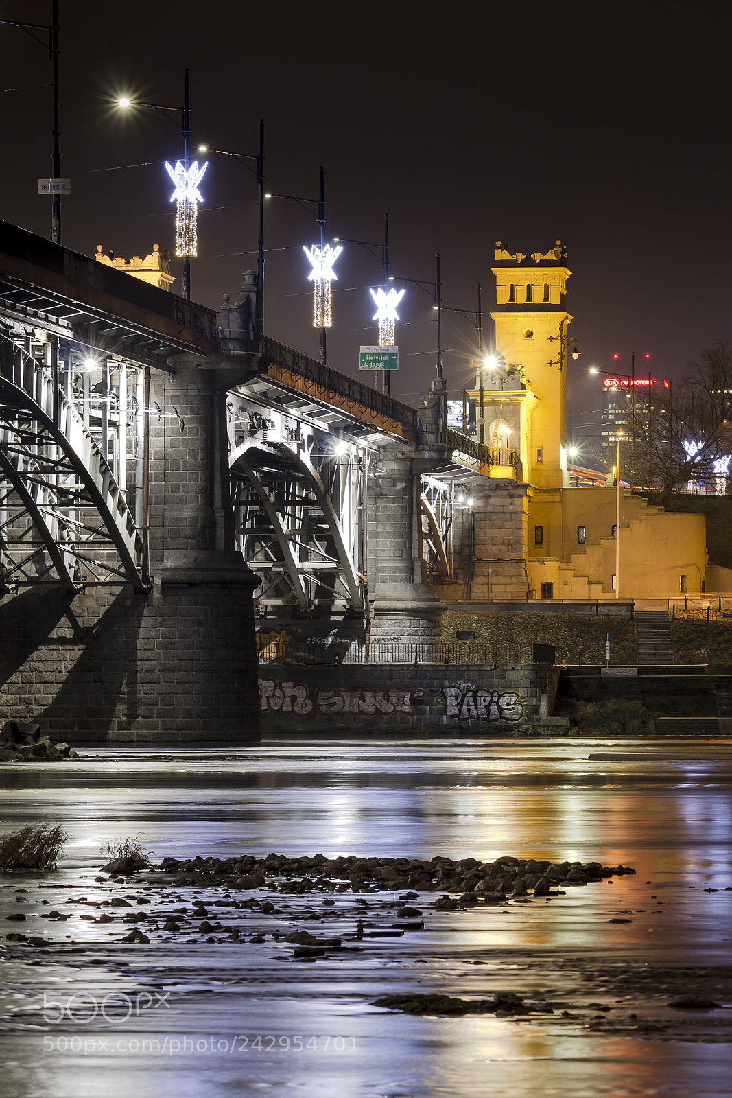 Canon EOS M sample photo. Poniatowski bridge at night (4) photography