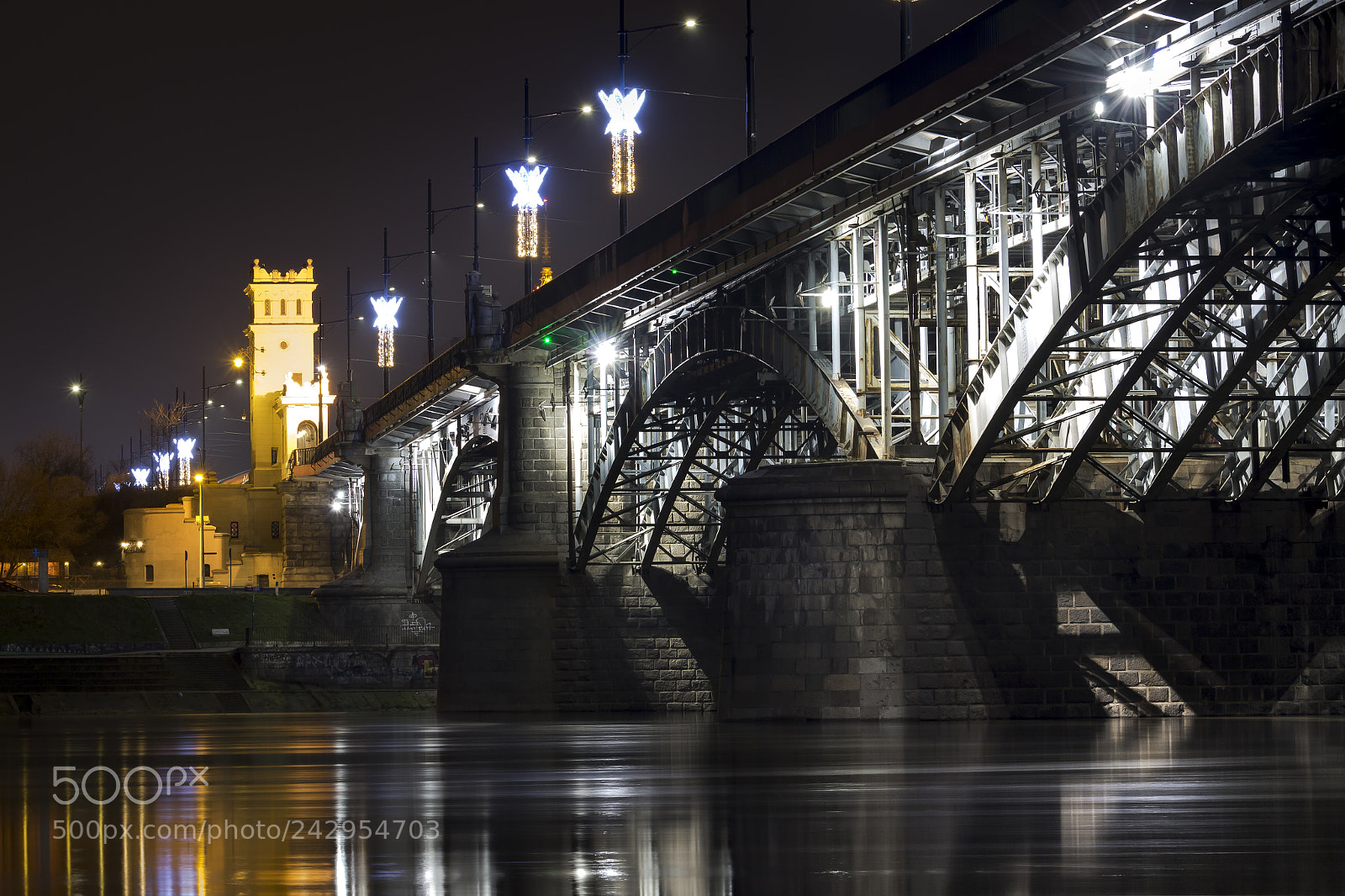 Canon EOS M sample photo. Poniatowski bridge at night (3) photography