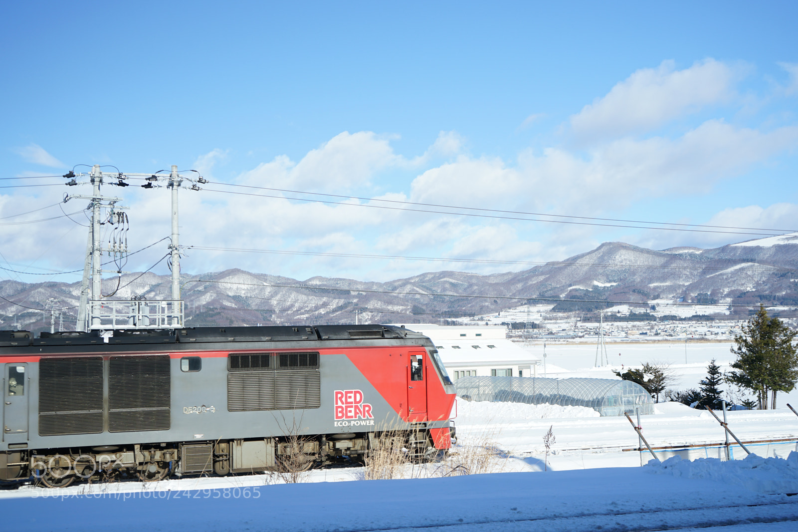 Sony a7 II sample photo. Train and snow photography